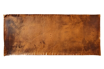Rough strip of leather banner isolated on transparent background Generative Ai