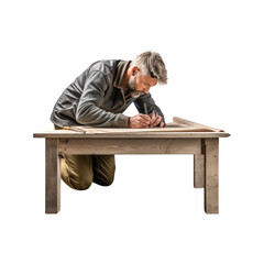 Obraz premium man sitting on a table