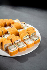 Set of hot tempura rolls, a crispy and satisfying selection for those who love a warm twist on sushi