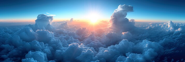 Sun Shines Through Clouds Sky Shape, Background Banner HD