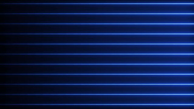 Abstract blue color  neon lights digital background animation.