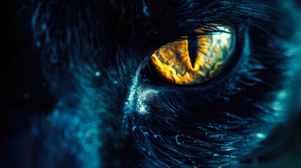 Feline Pupil: Detailed Close-up of a Cat's Eye