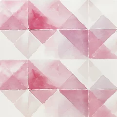 Papier peint Portugal carreaux de céramique Watercolor pink seamless tiles. Spanish pattern, tile collection. Ornamental background