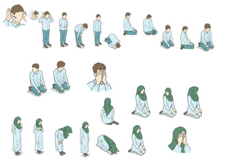 Salay, namaz, all parts for male and female