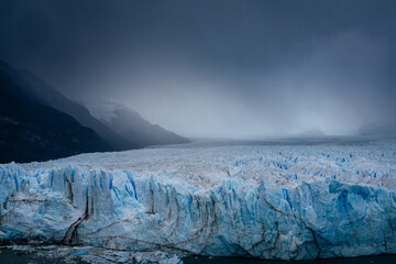 Perito Moreno Glacier with fantastic cloud and mountain as background (Patagonia, El calafate,...