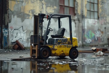 Fototapeta na wymiar Forklift to help make work easier in the warehouse. Generate AI image