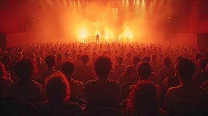 Fototapeta na wymiar Glowing Stage: A Rock Concert in the Spotlight Generative AI