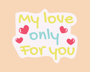 Sticker of colorful set. The creative use of cartoon design and the text 