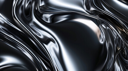 3D abstract wallpaper. Three-dimensional dark silver and black background
