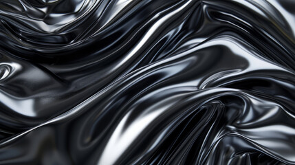3D abstract wallpaper. Three-dimensional dark silver and black background