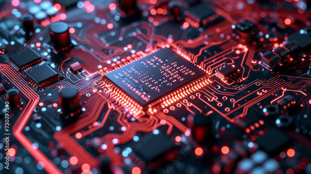 Poster circuit board. technology background. central computer processors cpu concept. motherboard digital c