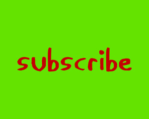 Subscribe on a green background for social media use