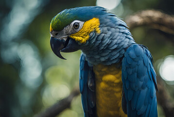 Obraz premium Arara-azul (Anodorhynchus hyacinthinus), ave típica brasileira.