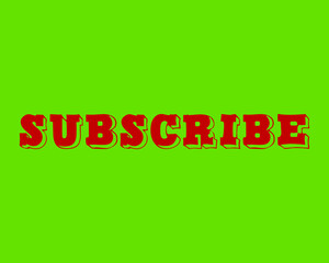 Subscribe on a green background for social media use