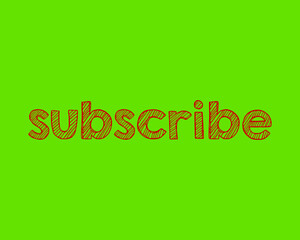 Subscribe on a green background for social media use