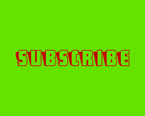Subscribe on a green background for social media use