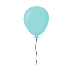 Blue helium balloon birthday baloon flying Icon.