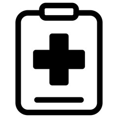 Medical record icon, medical report icon, medical history thin icon, vector isolated.