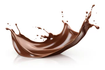 Rolgordijnen Chocolate splashes on white background © Guizal