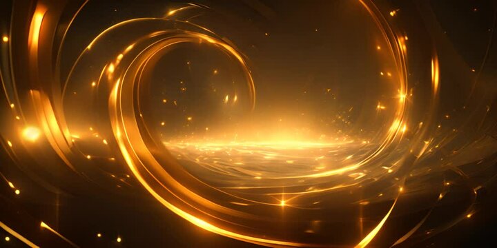 abstact golden light circle. 4K video