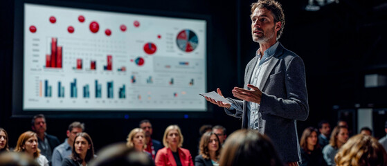 International Conference to a big Audience Big Picture CEO Keynote Presentation of the Future Social Military and Since Wallpaper Digital Art Magazine Background Poster Card