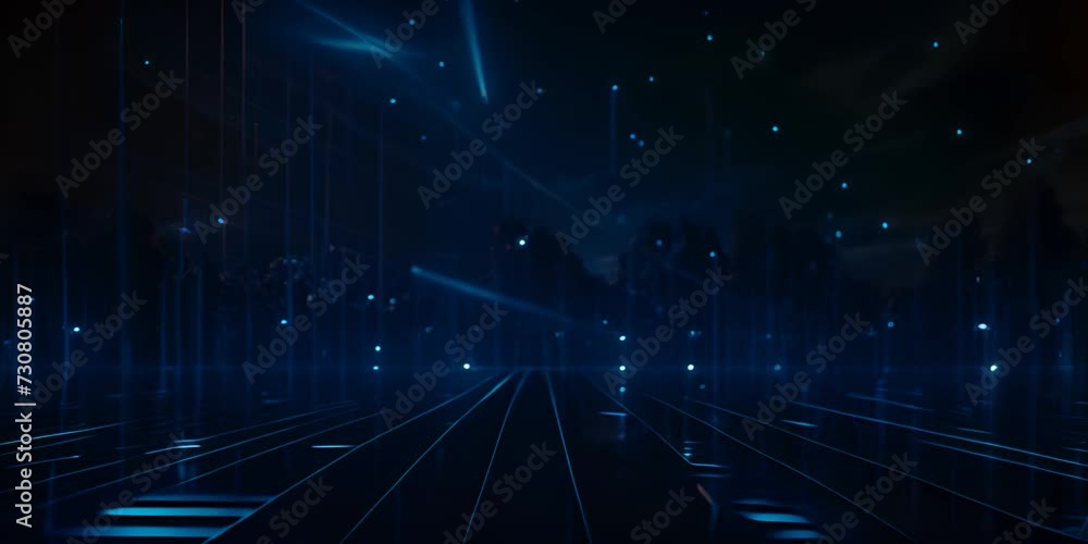 Poster blue digital cyberspace and digital data network connections concept. transfer digital data hi-speed