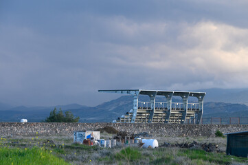 tribune at a stadium in a village in Cyprus 1