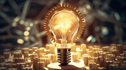 Ligh bulb and Gears Depicting Innovation Amid Success Risks and Challenges