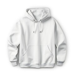 Mockup of men's oversized white hoodie isolated on white background Generative Ai