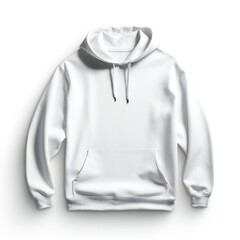 Mockup of men's oversized white hoodie isolated on white background Generative Ai