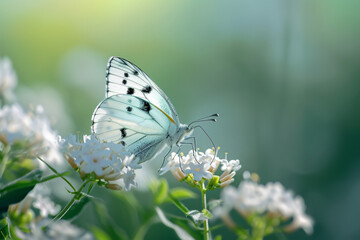 Obraz premium white butterfly on a flower