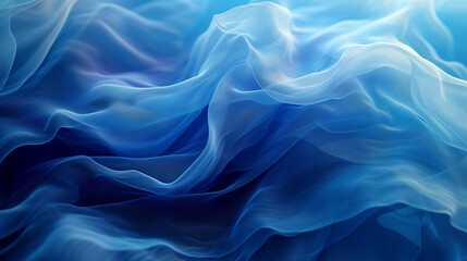 Obraz premium Neon blue and purple multicolored smoke puff cloud design elements, Picture of colorful abstract blue background The screen shows smooth gestures, generative ai