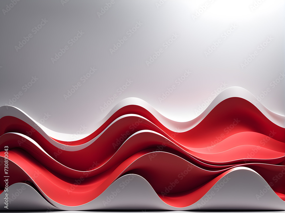 Poster minimalist-design-featuring-curved-abstract-waves-composed-of-3d-lines-centrally-placed-against