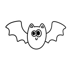 Flying bat line Icon.