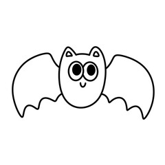 Flying bat line Icon.