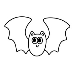 Flying bat line Icon.