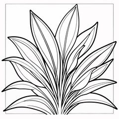 Small Tree Plant coloring outline page illustration for children and adults