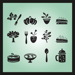 food silhouette set