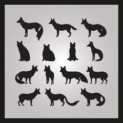 Fox silhouette set