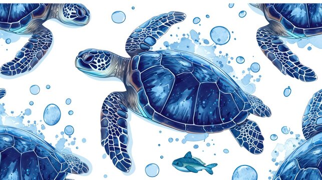 blue sea turtle pattern