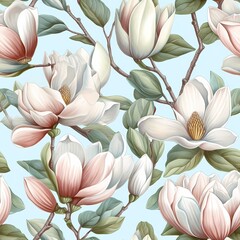 Blossoming Magnolia Illustration