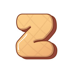 3D Waffle Alphabet, Waffle Font, Typography, Letter Z