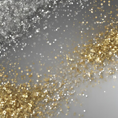 Silver and gold glitter, color gradient background.