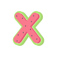 Watermelon Alphabet X