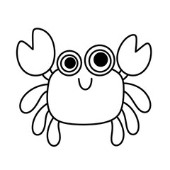 Crab cartoon line Icon.