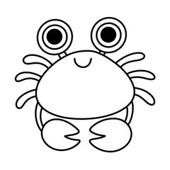 Crab cartoon line Icon.