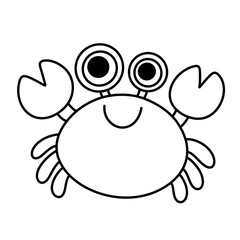 Crab cartoon line Icon.