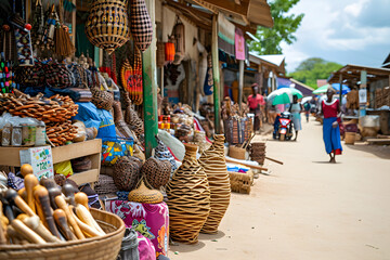 African Market Scene During Black History Month