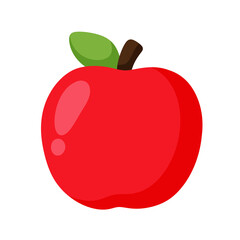 Red apple fruit cartoon icon.