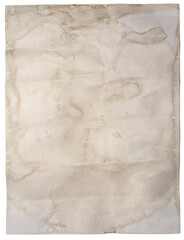 Empty Manuscript Crumpled Page. Old Damaged Paper Texture with Folds and Torns. Dusty Beige...